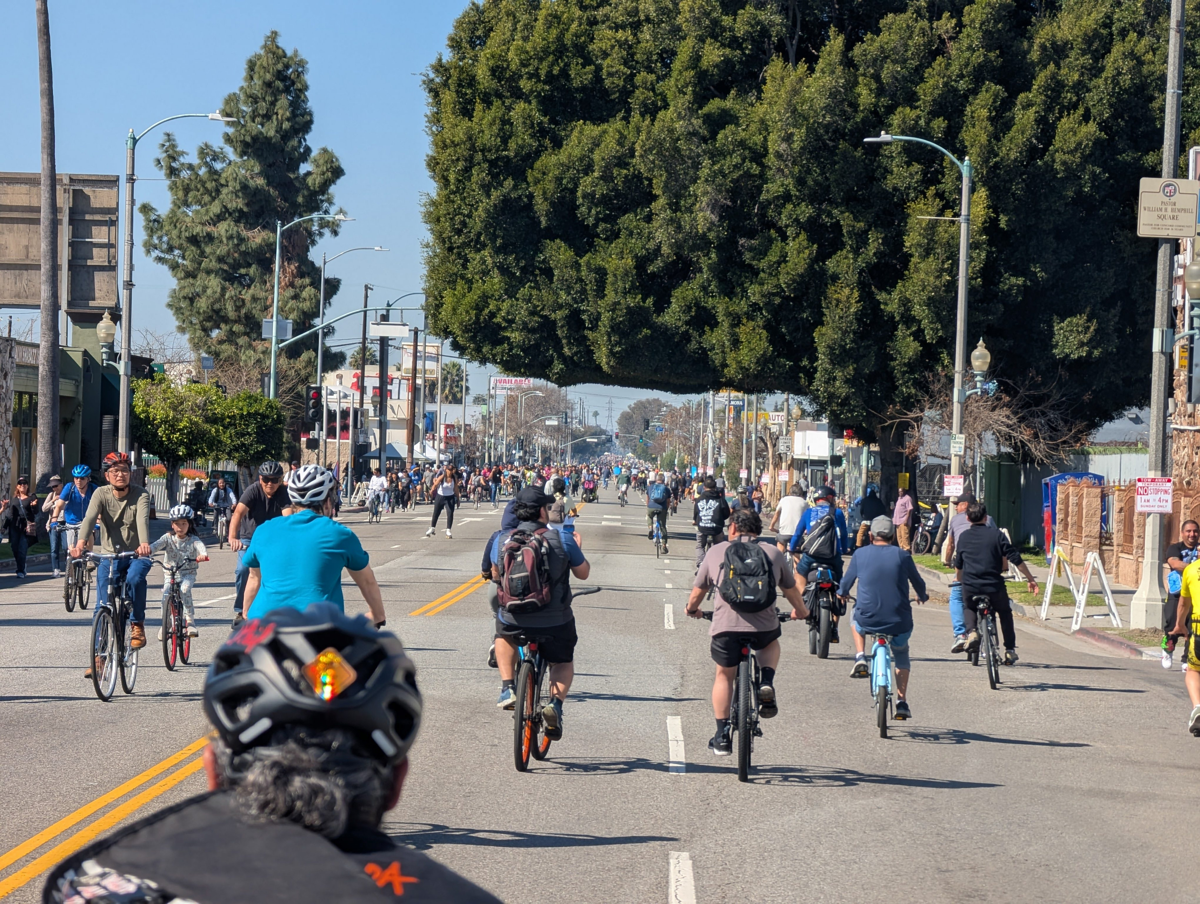 Cyclists enjoying a safe urban route